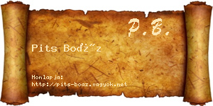 Pits Boáz névjegykártya